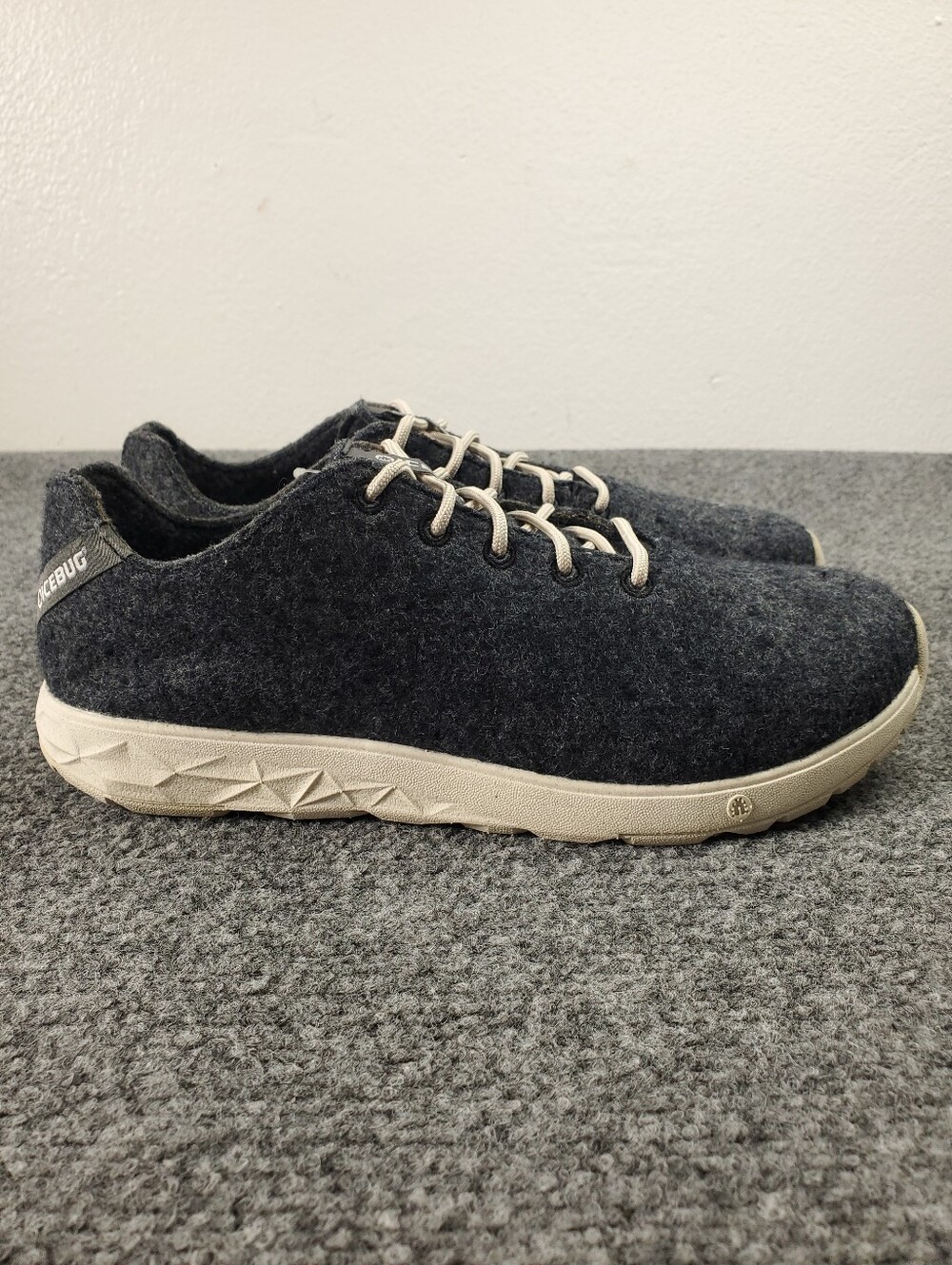 Icebug Eide Wool Biosole Sneakers 8.5 Charcoal Grey Felt Swedish Lightweight NEW